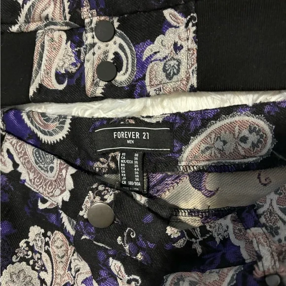 Forever 21 | Set Men Paisley Jacquard | Shorts Size 36 and Jackets Size L | - Picture 3 of 7